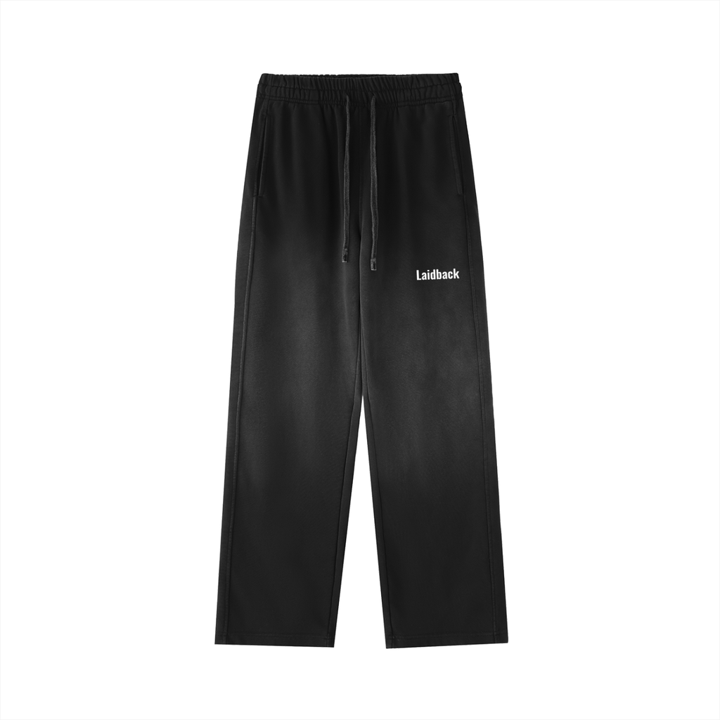 Vintage Washed Gradient Straight-Leg Laidback Sweatpants