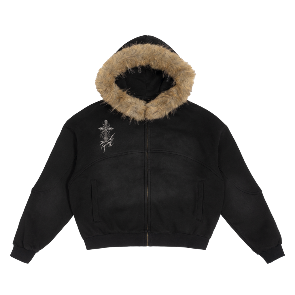 FUR-TRIM PARKA JACKET