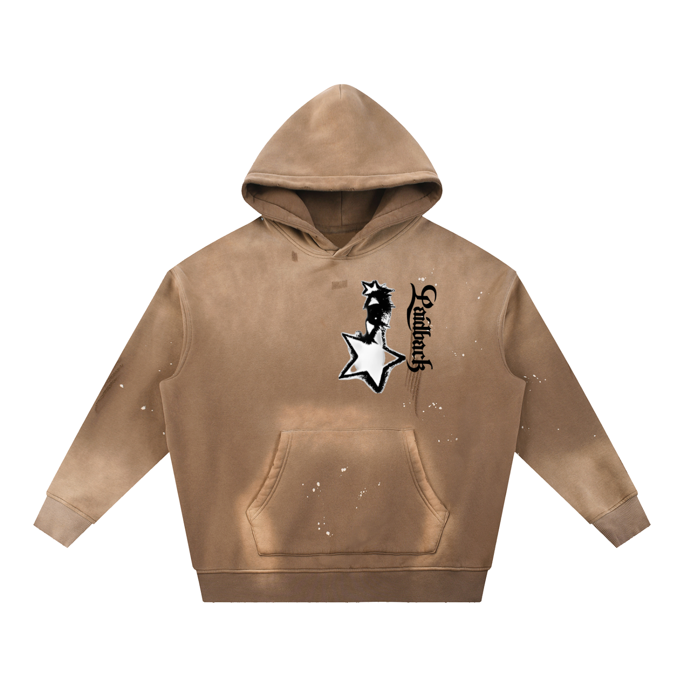 Vintage Washed Frayed Fleece Hoodie