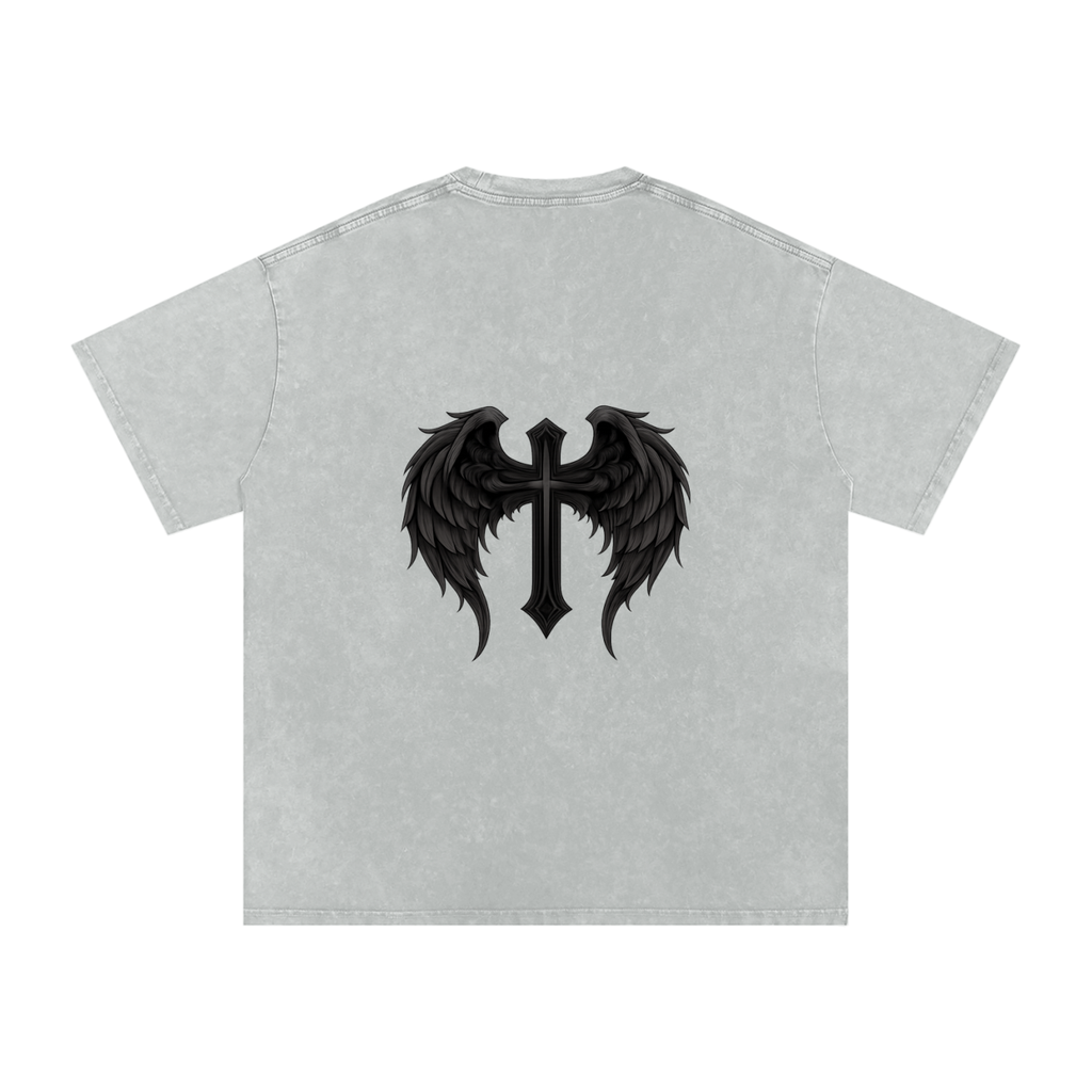 Snow Washed Oversized Cotton T-Shirt