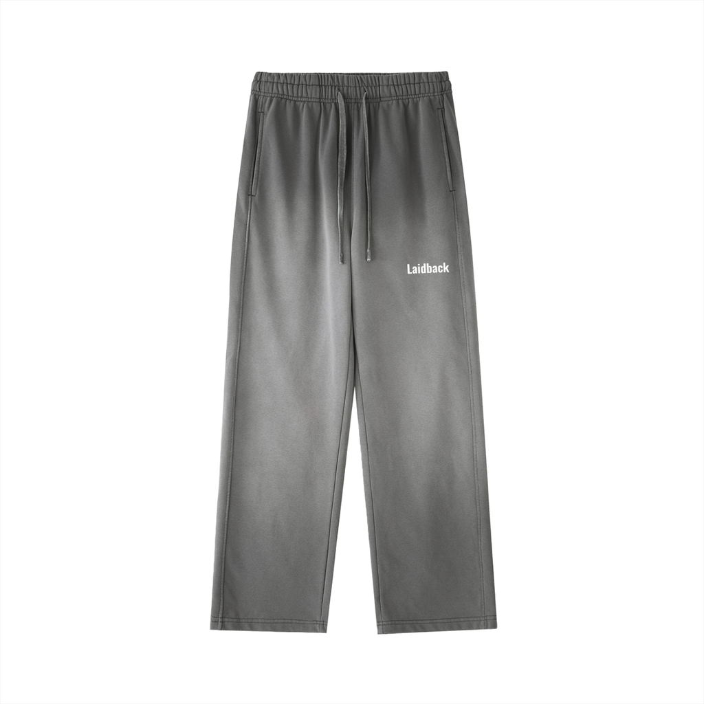 Vintage Washed Gradient Straight-Leg Laidback Sweatpants