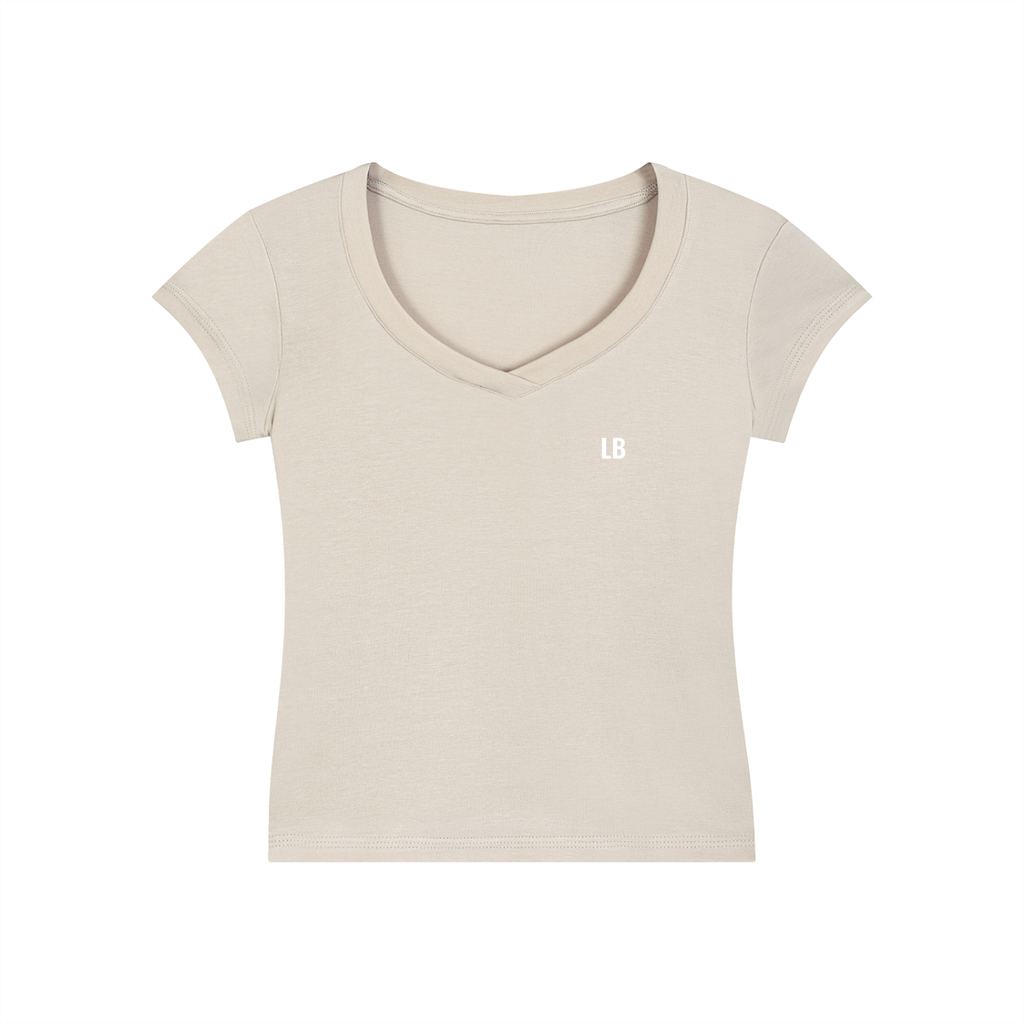 Essential V-Neck Bodycon T-Shirt