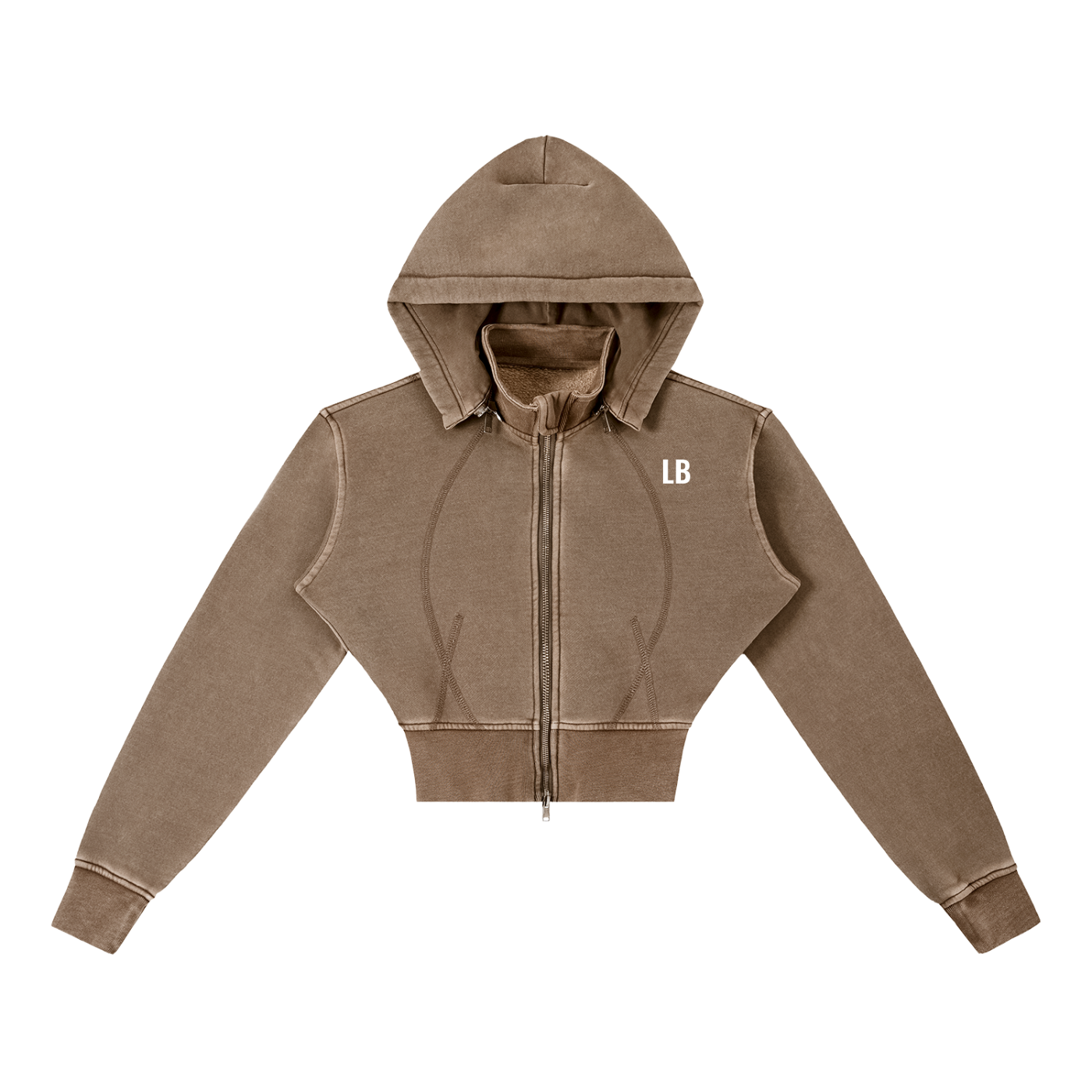 Vintage Washed Cropped Fleece Hoodie