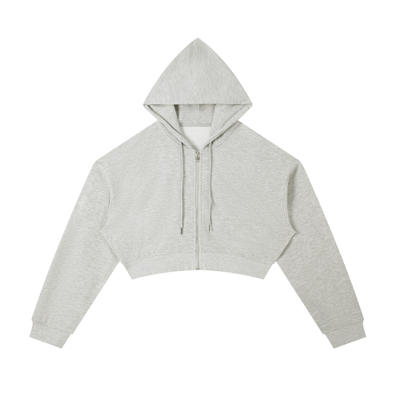 Essential Cropped Zip-Up Hoodie