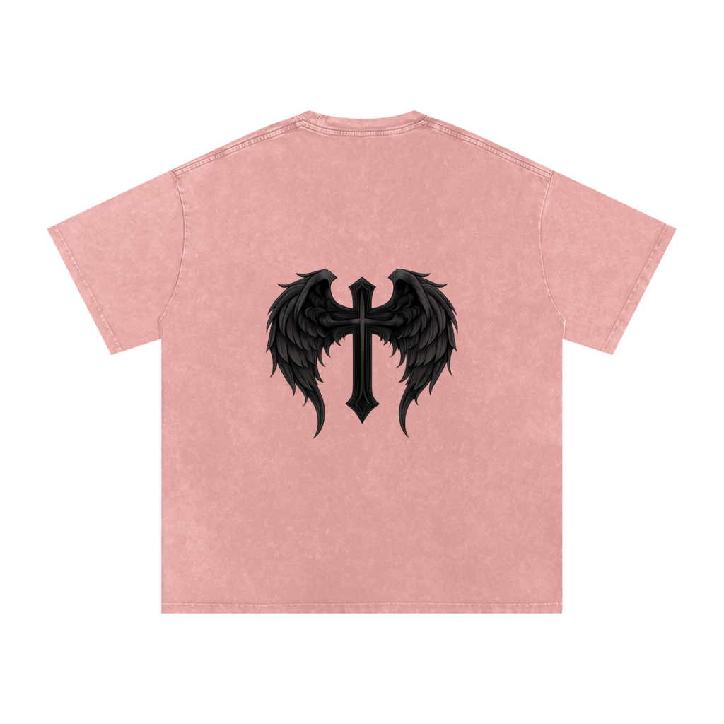 Snow Washed Oversized Cotton T-Shirt